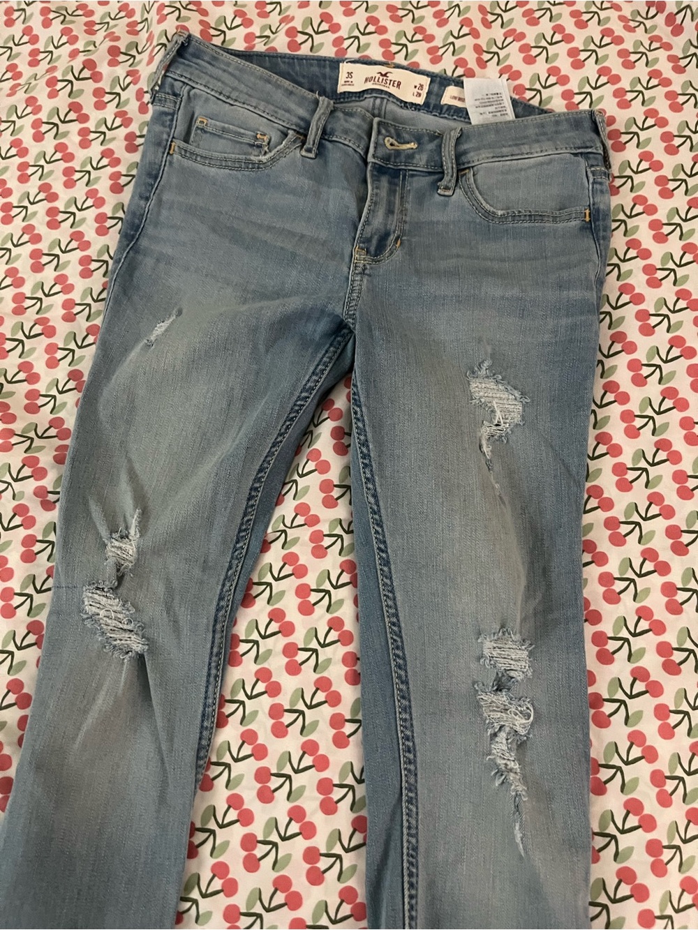 Hollister Light Wash Skinny Jeans with Distressed Knees